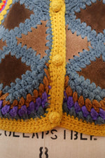 Suede Crochet Trippy Vest M/L