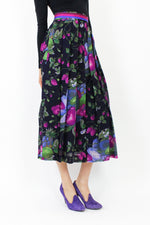Vintage Geiger Fruit Print Midi Skirt S
