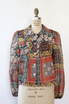 Sheer Earthy Flare Blouse XS-M