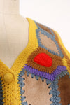 Suede Crochet Trippy Vest M/L