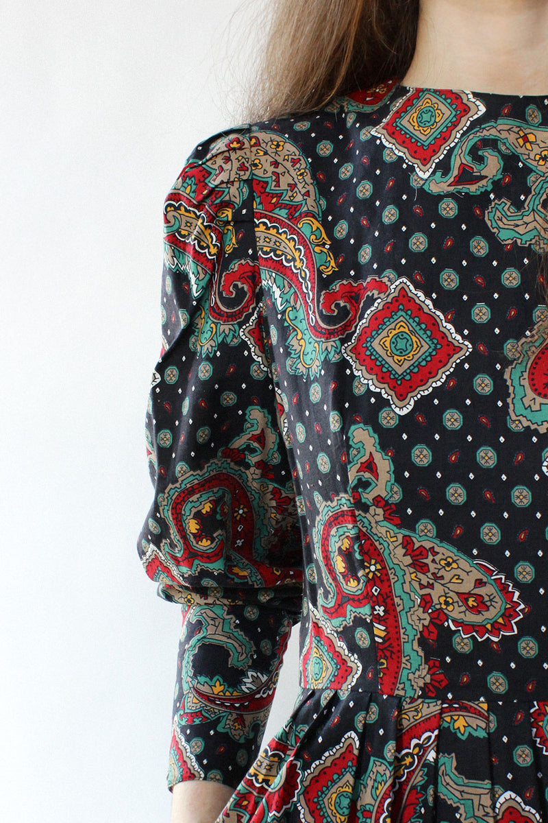 Lanz Paisley Puff Dress M