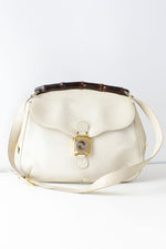 Cream Gucci Bamboo Frame Hobo Bag