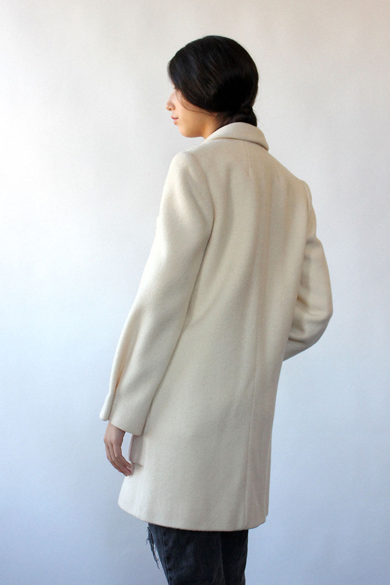 Boxy Ivory Wool Coat S/M