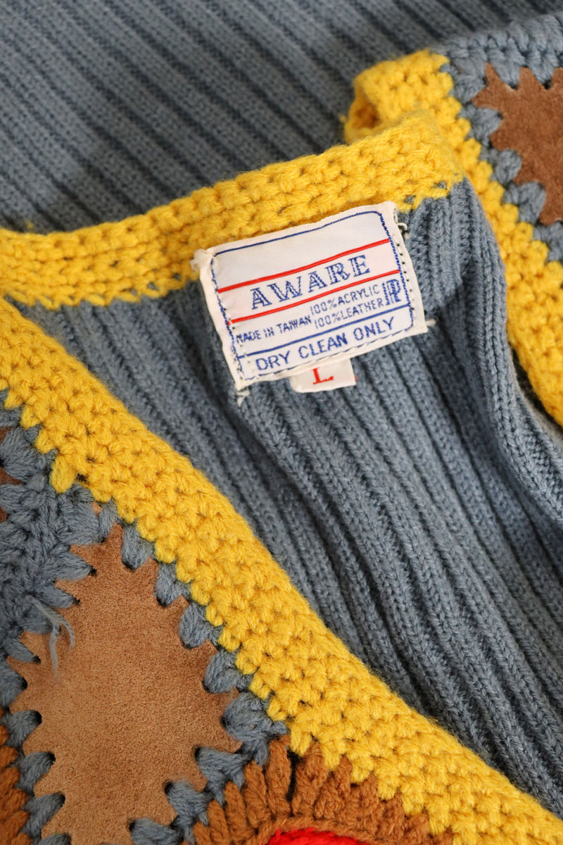 Suede Crochet Trippy Vest M/L