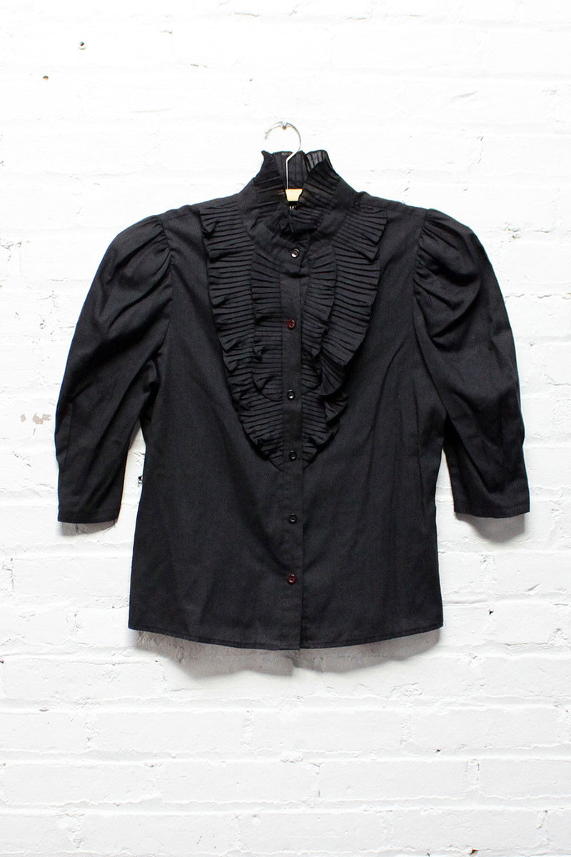 Judy Knapp 70s Tuxedo Blouse S/M