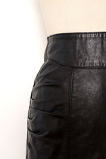 Ruched Leather Mini Skirt XS/S