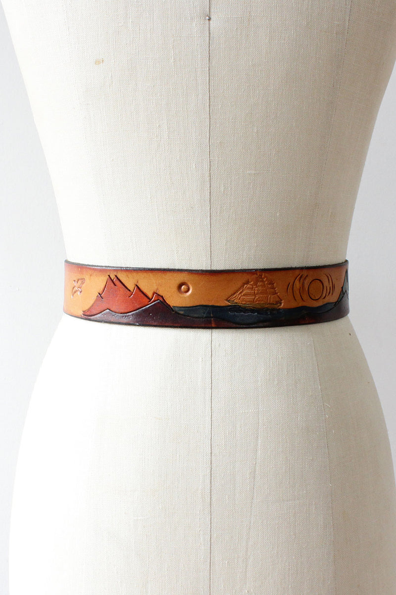 Scenic Tooled Leather Belt