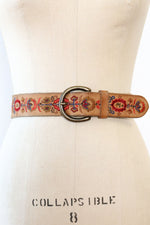 Embroidered Leather Belt S-L