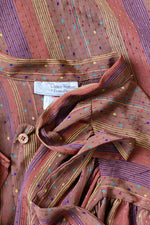 Rust & Saffron Striped Silk Blouse M/L