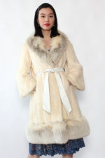 Snow White Mink & Fox Fur Coat XS-M