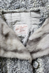 Silver Persian Lamb Mink Collar Coat M