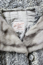 Silver Persian Lamb Mink Collar Coat M