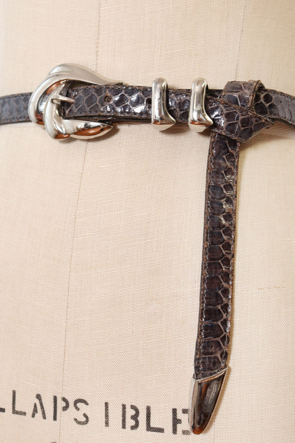 Silver Snakeskin Belt