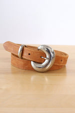 Tan Etched Leather Belt XS-M