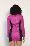Chia Fuchsia Leather Zip Dress M/L