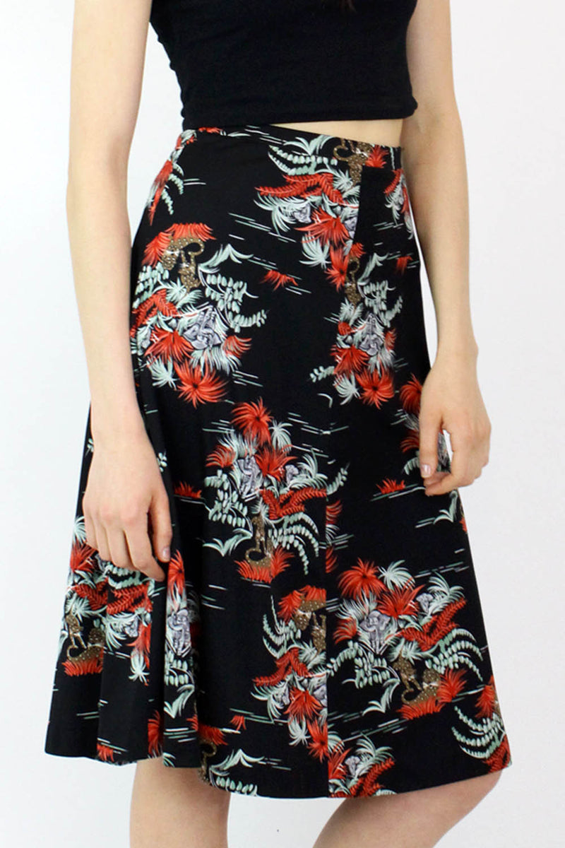 70s Jungle Flare Skirt S/M