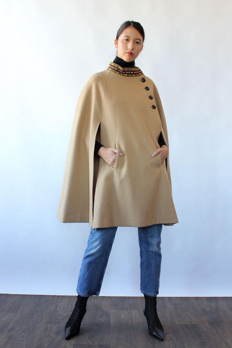 Camel Tapestry Collar Cape