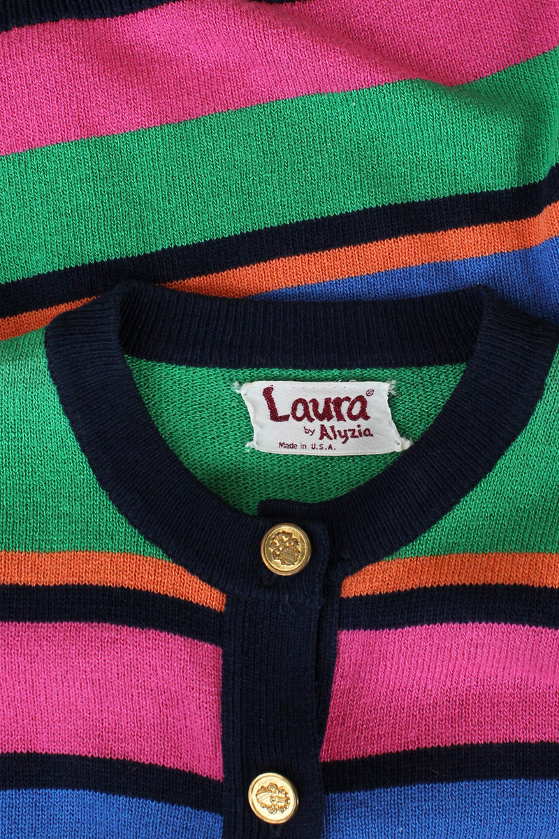 Laura Striped Cardigan L
