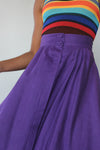 Grape Linen Tea Skirt S