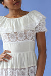 Cream Lace Peasant Dress S