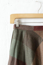 Villager Box Plaid Flare Skirt XS