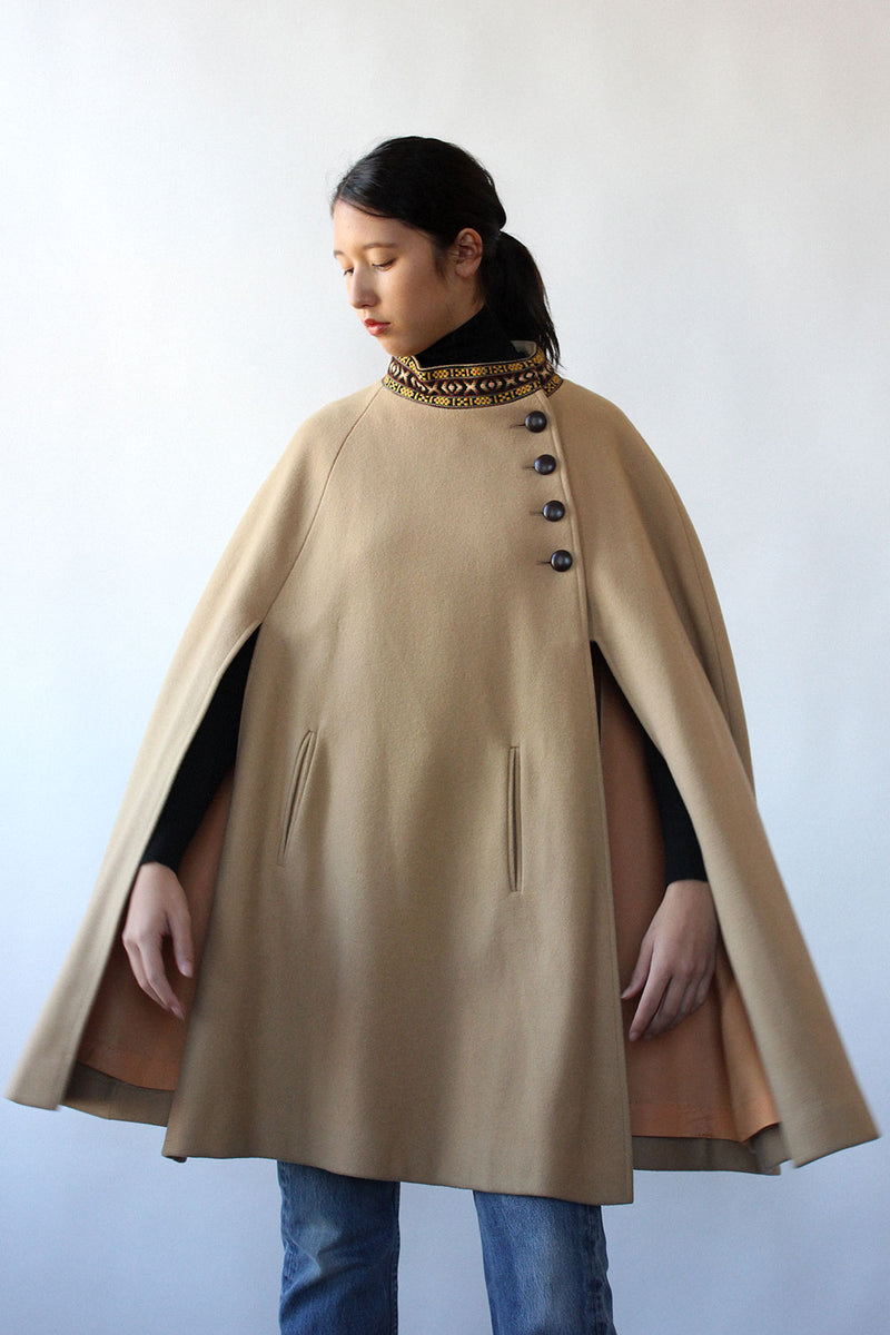Camel Tapestry Collar Cape