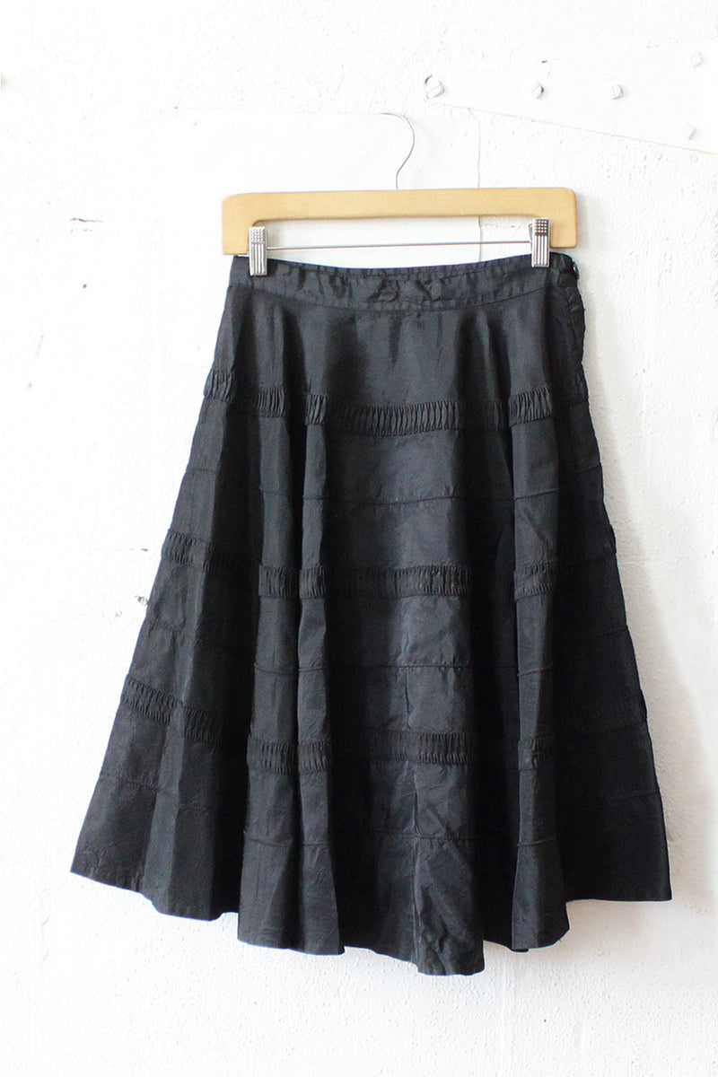Ribboned Black Circle Skirt S/M