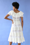 Cream Lace Peasant Dress S