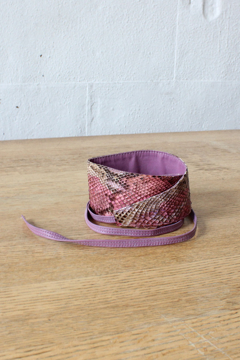 Ombré Snakeskin Wrap Belt