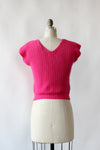 Hot Pink Angora Crochet Tee XS/S