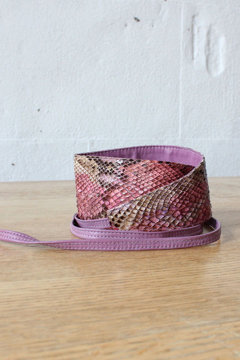 Ombré Snakeskin Wrap Belt