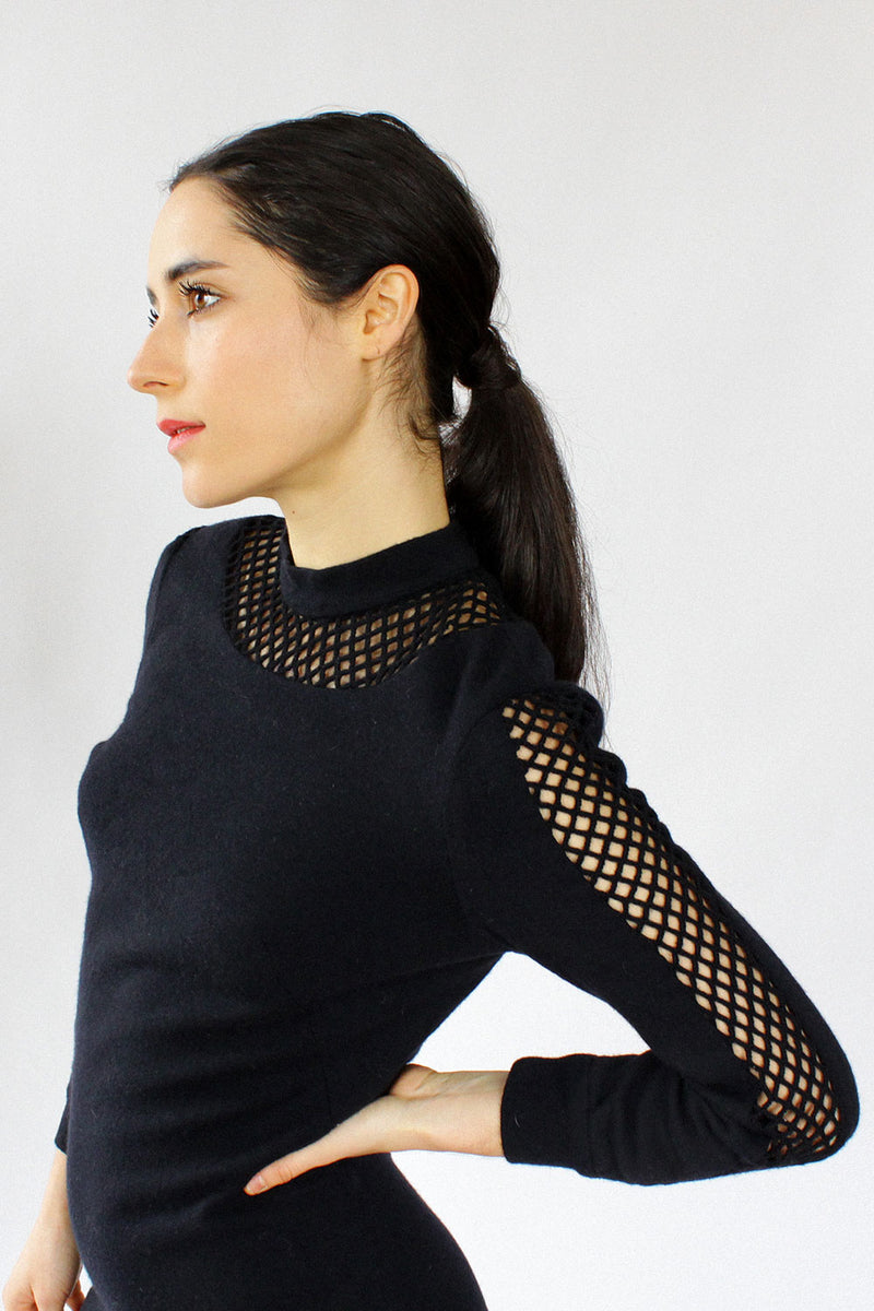 Black Lattice Jordan Dress S