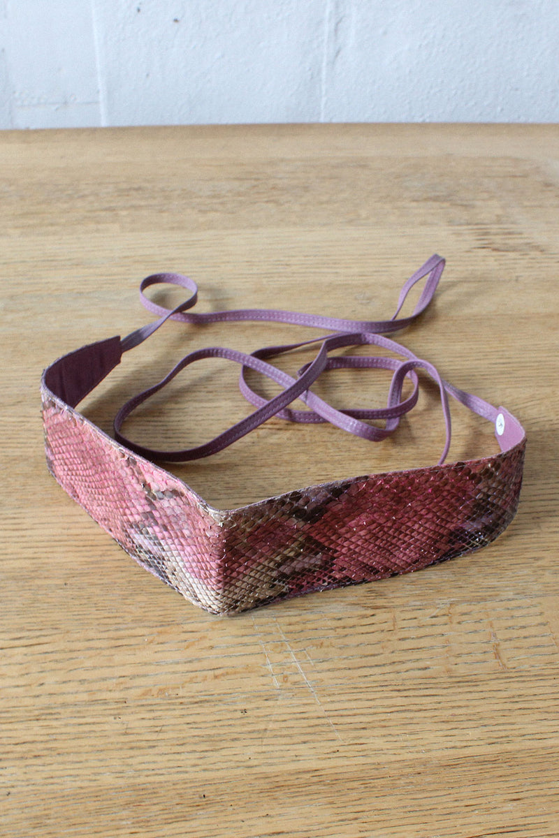 Ombré Snakeskin Wrap Belt