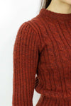 rust brown sweater detail