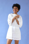 Crisp Cotton Eyelet Mini Dress S-L