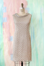Silver Fishnet Sheath Dress S/M