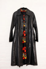 Jet Leather Belted Trench S/M