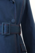 Tailored Navy Topstitch Trench S-S/M