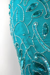 Turquoise Beaded Silk Dress S/M
