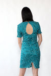 Turquoise Beaded Silk Dress S/M