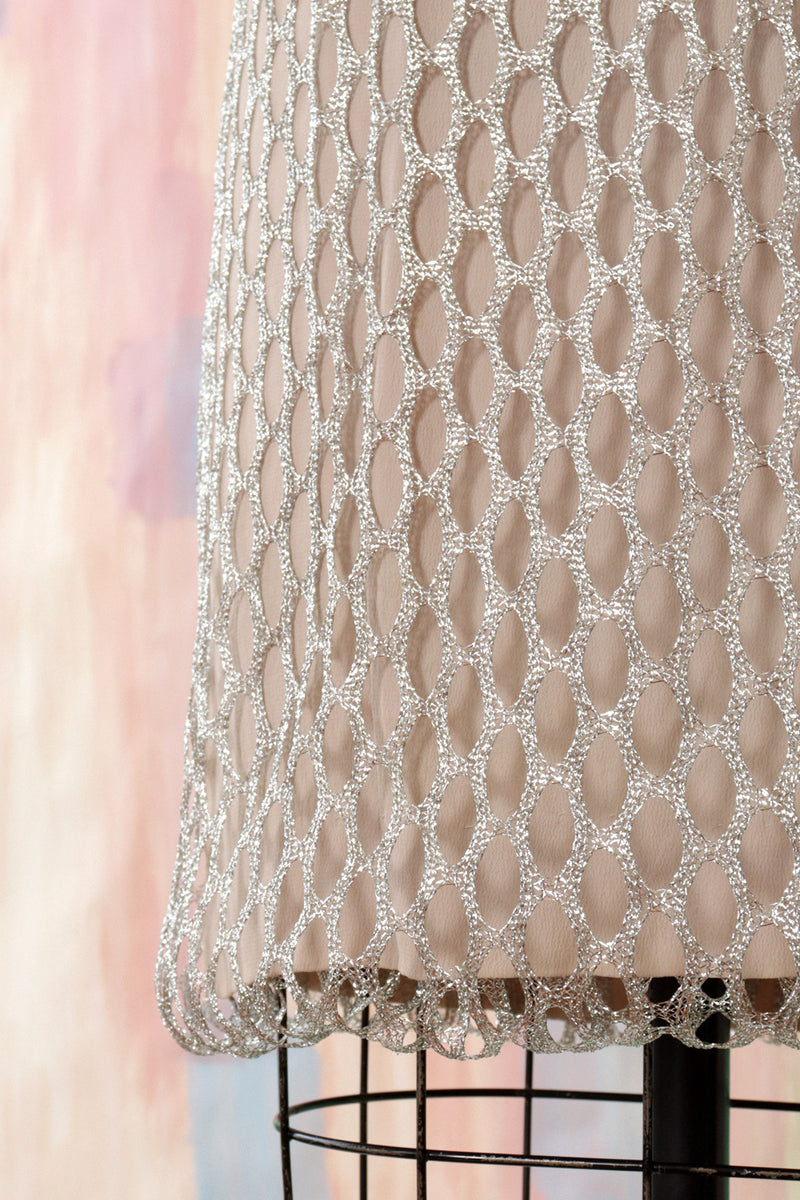 Silver Fishnet Sheath Dress S/M