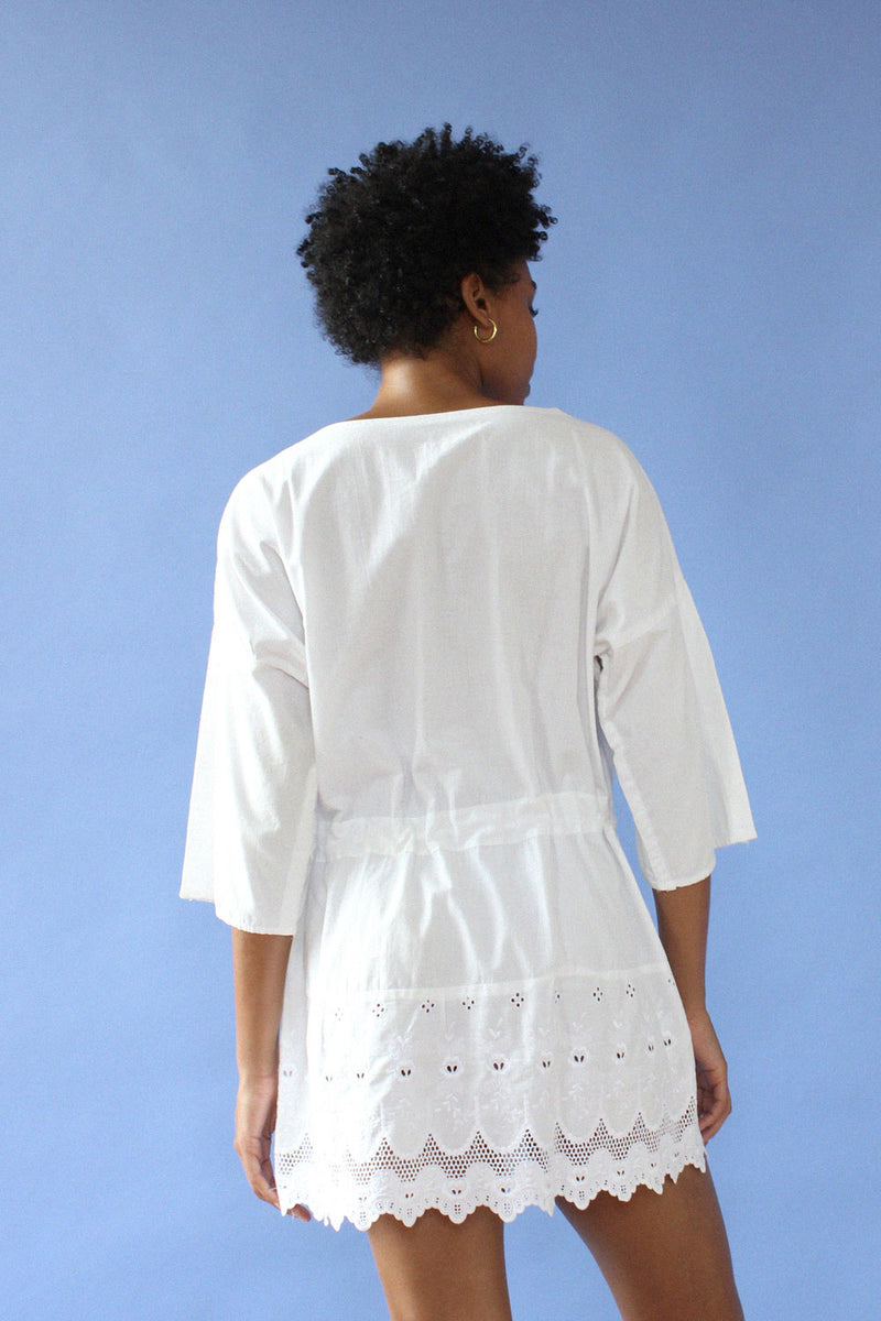 Crisp Cotton Eyelet Mini Dress S-L