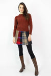 Mixed Plaid Mini Skirt S