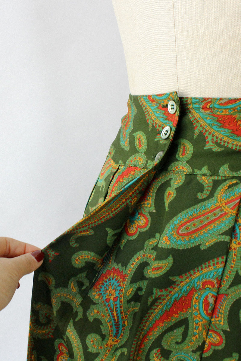 Paisley Pagoda Pleat Skirt S/M
