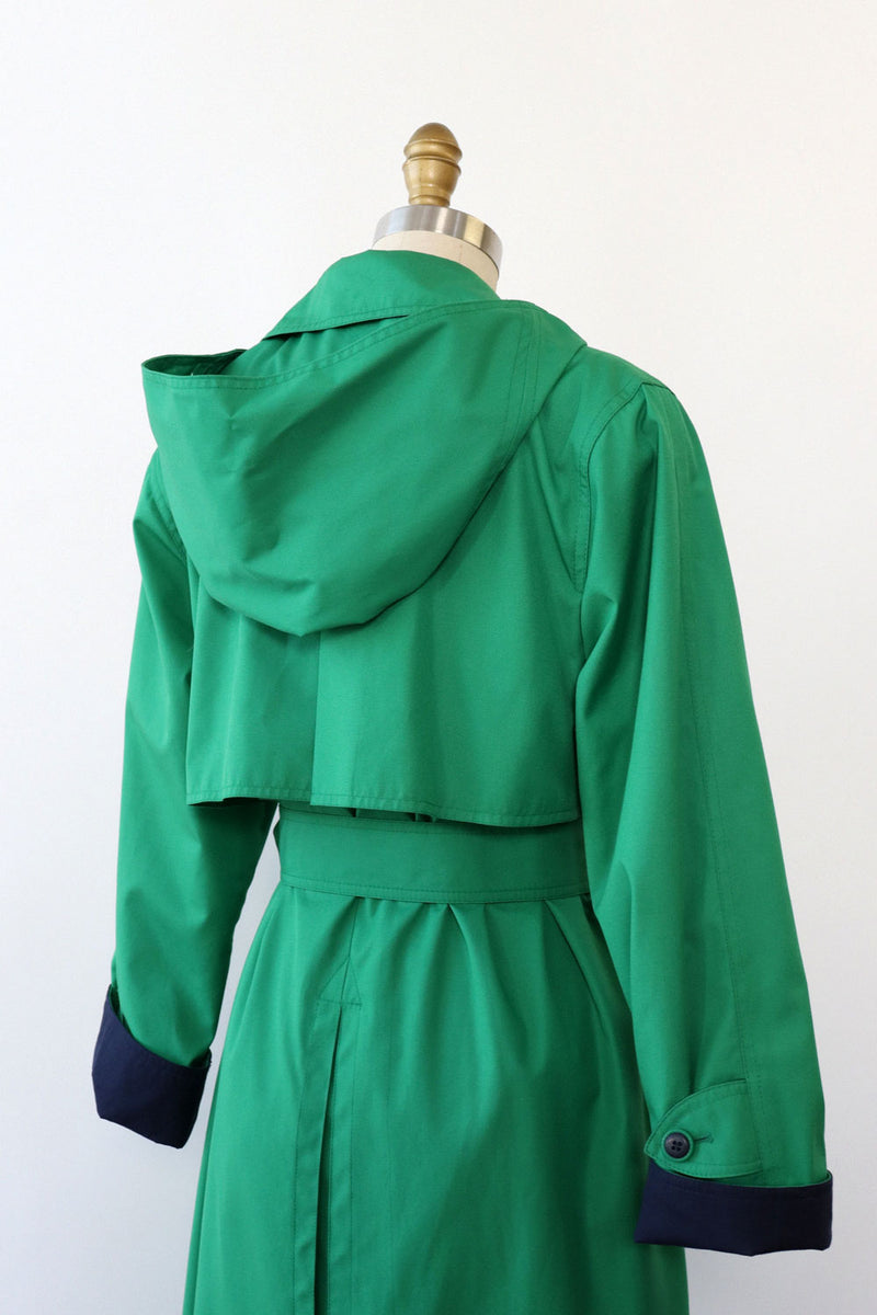 Towne Hooded Green Trench S