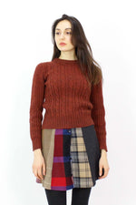 Mixed Plaid Mini Skirt S