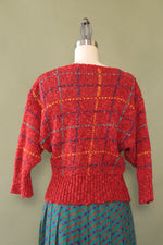 Speckled Red Crop Sweater XS-M