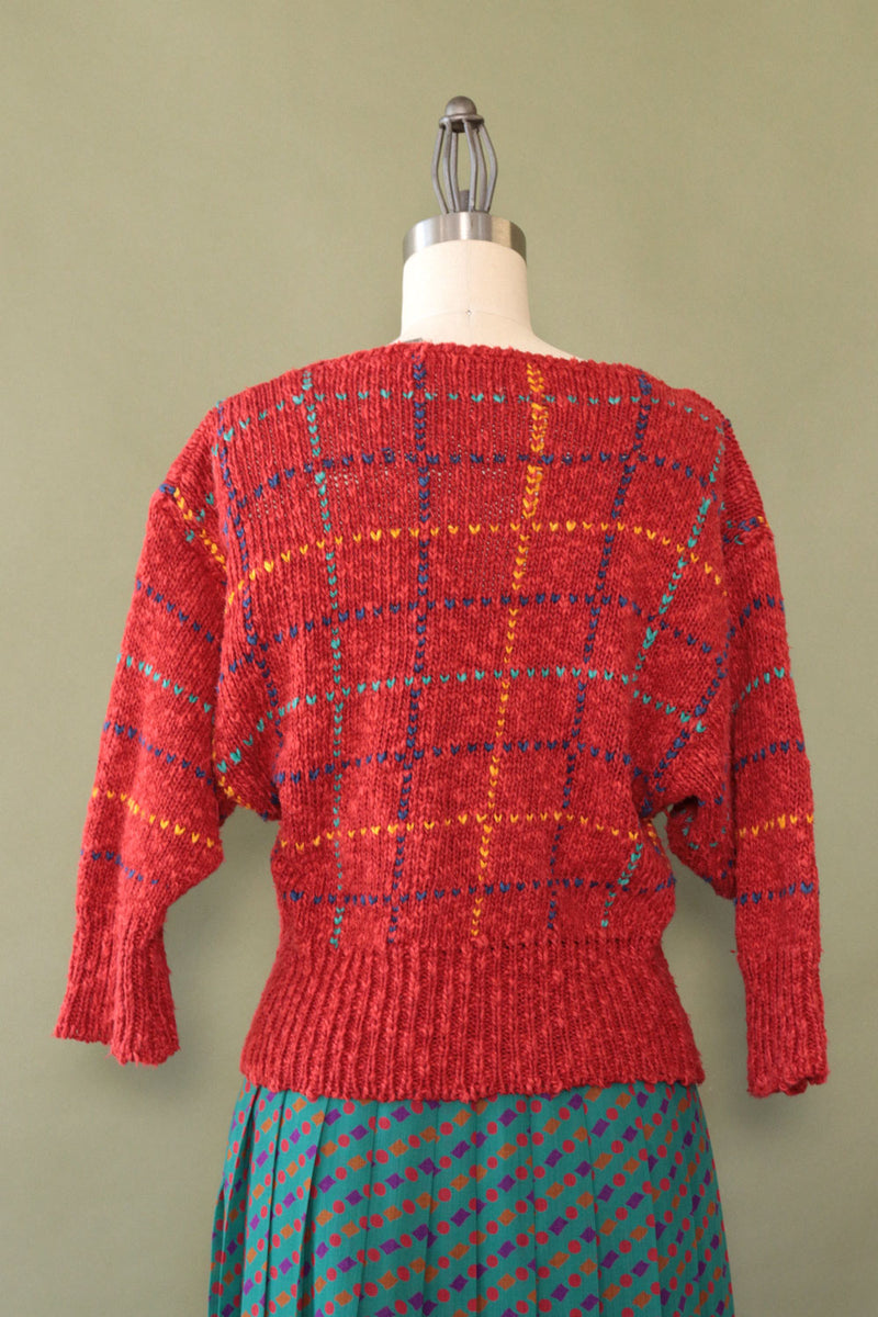 Speckled Red Crop Sweater XS-M