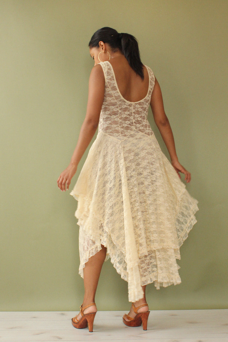 Cream Lace Tier Dress S-L OMNIA Cream Lace Tier Dress S-L OMNIA