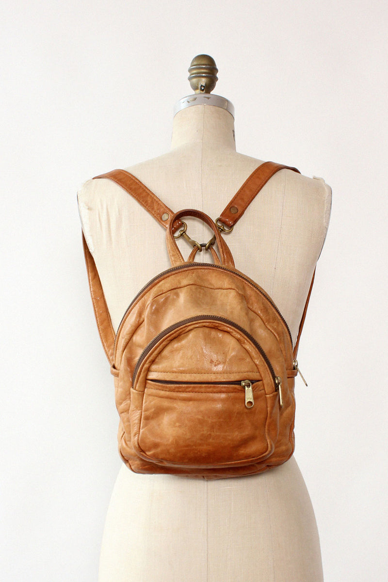 Honey Saddle Leather Backpack